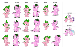 Size: 2000x1270 | Tagged: safe, artist:tarkan809, imported from derpibooru, spike, spike (g1), twilight, twilight sparkle, dragon, comparison, comparison chart, fixed, g1, g1 to g4, g4, generation leap, recolor, simple background, style emulation, transparent background, vector