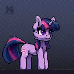 Size: 512x512 | Tagged: safe, artist:n_thing, imported from derpibooru, twilight sparkle, pony, unicorn, cheek fluff, female, horn, mare, pixelated, solo, unicorn twilight