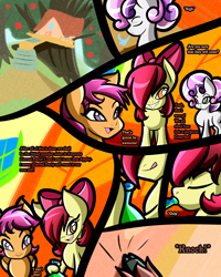 Size: 2400x3000 | Tagged: safe, artist:keytee-chan, imported from derpibooru, apple bloom, scootaloo, sweetie belle, yona, comic:the great big fusion 3 remake, comic, cutie mark crusaders, eyes closed, high res, smiling