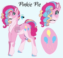 Size: 2000x1815 | Tagged: safe, artist:teonnakatztkgs, imported from derpibooru, pinkie pie, earth pony, pony, alternate design, bio in description, bust, female, lipstick, mare, reference sheet, simple background, solo, unshorn fetlocks