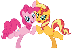 Size: 1024x706 | Tagged: safe, artist:emeraldblast63, imported from derpibooru, pinkie pie, sunset shimmer, equestria girls, simple background, transparent background