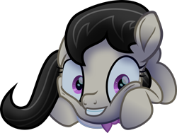 Size: 1742x1312 | Tagged: safe, alternate version, artist:lincolnbrewsterfan, imported from derpibooru, octavia melody, earth pony, pony, my little pony: the movie, .svg available, adoracreepy, alternate versions at source, behaving like a cat, bowtie, cheek squish, colored pupils, covering, creepy, curled up, curly tail, cute, eyelashes, female, floppy ears, grin, looking at you, mare, movie accurate, purple eyes, simple background, smiling, smiling at you, solo, squee, squishy cheeks, svg, tail, transparent background, vector