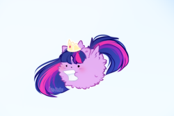 Size: 1750x1166 | Tagged: safe, artist:krissstudios, imported from derpibooru, twilight sparkle, alicorn, pony, chubbie, crown, dot eyes, fluffy, jewelry, paper, regalia, simple background, solo, twilight sparkle (alicorn), white background