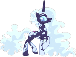 Size: 3907x2932 | Tagged: safe, artist:kurosawakuro, imported from derpibooru, oc, pony, unicorn, female, magical lesbian spawn, mare, offspring, parent:princess luna, parent:rarity, parents:rariluna, simple background, solo, transparent background