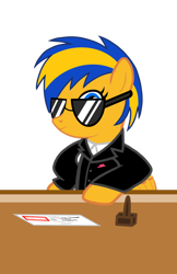 Size: 1280x1979 | Tagged: safe, artist:onebigbarbarian, imported from derpibooru, oc, oc only, oc:flare spark, pegasus, pony, blazer, female, mare, simple background, solo, sunglasses, transparent background, vector