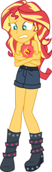 Size: 1280x4192 | Tagged: safe, artist:shootingstarsentry, imported from derpibooru, sunset shimmer, equestria girls, equestria girls series, street chic, spoiler:eqg series (season 2), bare shoulders, female, midriff, shivering, simple background, solo, transparent background, vector