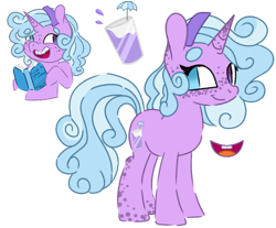 Size: 1280x1062 | Tagged: safe, artist:maximumpiracy, imported from derpibooru, oc, oc only, pony, base used, book, female, heterochromia, magical lesbian spawn, mare, offspring, parent:pinkie pie, parent:trixie, simple background, smiling, transparent background