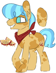 Size: 1064x1392 | Tagged: safe, artist:maximumpiracy, imported from derpibooru, oc, oc only, pony, base used, ear fluff, grin, magical lesbian spawn, male, neckerchief, offspring, parent:apple brown betty, parent:sunshower, raised hoof, simple background, smiling, stallion, transparent background