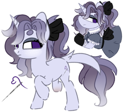 Size: 1280x1170 | Tagged: safe, artist:maximumpiracy, imported from derpibooru, oc, oc only, pony, unicorn, base used, bow, clothes, dress, duo, female, hair bow, horn, magical lesbian spawn, mare, offspring, parent:inky rose, parent:rarity, raised hoof, simple background, smiling, transparent background, unicorn oc