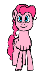 Size: 160x267 | Tagged: safe, artist:anonymous, pinkie pie, earth pony, pony, aggie.io, female, looking at you, lowres, mare, simple background, smiling, solo, white background