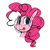 Size: 387x386 | Tagged: safe, artist:hattsy, pinkie pie, earth pony, pony, aggie.io, bust, cute, female, looking at you, mare, portrait, simple background, smiling, solo, tongue out, white background