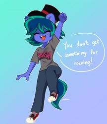 Size: 1664x1929 | Tagged: safe, artist:cottonsweets, imported from derpibooru, oc, oc only, oc:beth, anthro, earth pony, anthro oc, blushing, earth pony oc, hat, open mouth, simple background, smiling, top hat