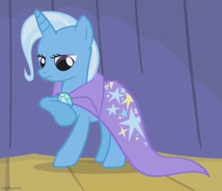 Size: 647x558 | Tagged: safe, imported from derpibooru, screencap, trixie, pony, unicorn, boast busters, season 1, brooch, cape, clothes, cropped, jewelry, trixie's brooch, trixie's cape