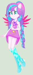 Size: 255x570 | Tagged: safe, artist:yulianapie26, imported from derpibooru, princess flurry heart, equestria girls, legend of everfree, bare shoulders, base used, boots, braid, clothes swap, crystal guardian, equestria girls-ified, female, high heel boots, ponied up, shoes, simple background, sleeveless, solo