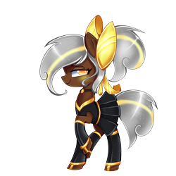 Size: 3000x3000 | Tagged: safe, artist:opal_radiance, imported from derpibooru, oc, oc only, earth pony, pony, bow, choker, clothes, earth pony oc, hair bow, simple background, skirt, smiling, solo, transparent background