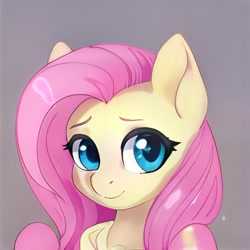 Size: 1024x1024 | Tagged: safe, imported from derpibooru, ai content, ai generated, generator:thisponydoesnotexist, gray background, not fluttershy, simple background, solo