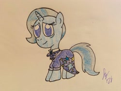Size: 2048x1536 | Tagged: safe, artist:jesslmc16, imported from derpibooru, trixie, pony, unicorn, the last problem, counselor trixie, older, older trixie, smiling, solo, traditional art