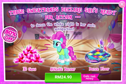 Size: 1035x688 | Tagged: safe, imported from derpibooru, flashdancer, advertisement, costs real money, female, gameloft, gem, mare, official