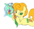 Size: 323x271 | Tagged: safe, artist:firecracker, artist:hattsy, carrot top, golden harvest, lyra heartstrings, earth pony, pony, unicorn, aggie.io, carrot, drool, female, food, horn, licking, lying down, mare, open mouth, simple background, smiling, tongue out, white background