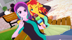 Size: 1600x900 | Tagged: safe, artist:stellarwools, imported from derpibooru, starlight glimmer, sunset shimmer, equestria girls, 3d, duo, duo female, female, koikatsu