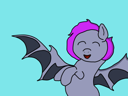 Size: 1600x1200 | Tagged: safe, artist:houndy, imported from derpibooru, oc, oc only, bat pony, pony, 1000 hours in ms paint, beginner artist, cute, full body, simple background