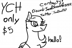 Size: 720x480 | Tagged: safe, artist:janeblood969, imported from derpibooru, pony, animated, blinking, commission, smiling, ych animation, ych example, your character here