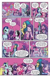 Size: 1988x3056 | Tagged: safe, idw, imported from derpibooru, fluttershy, lickety split, minty, north star, ocellus, pinkie pie, rainbow dash, rarity, rosedust, twilight sparkle, alicorn, changedling, changeling, earth pony, human, pegasus, pony, unicorn, black belle, comic, dyre, female, g1, g4, grackle, high res, hug, mare, my little pony: generations, shadow storm, speech bubble, the end, violet shiver