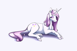 Size: 3139x2087 | Tagged: safe, artist:aquaticvibes, imported from derpibooru, fleur-de-lis, pony, unicorn, beautiful, cute, female, fleurabetes, lying, mare, solo