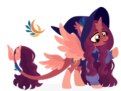 Size: 1920x1451 | Tagged: safe, artist:kabuvee, imported from derpibooru, oc, oc only, alicorn, pony, female, hat, mare, simple background, solo, tail wings, transparent background, witch, witch hat