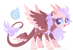 Size: 1920x1340 | Tagged: safe, artist:kabuvee, imported from derpibooru, oc, pegasus, pony, female, horns, mare, simple background, solo, tail wings, transparent background