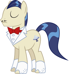 Size: 6583x7062 | Tagged: safe, artist:wissle, imported from derpibooru, savoir fare, earth pony, absurd resolution, bowtie, clothes, eyes closed, facial hair, horte cuisine, male, moustache, simple background, solo, stallion, transparent background, vector, waiter