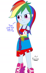 Size: 1050x1680 | Tagged: safe, artist:dashdeviant, imported from derpibooru, rainbow dash, equestria girls, bare shoulders, blush sticker, blushing, clothes, dress, fall formal outfits, female, holiday, looking away, simple background, sleeveless, solo, tsunderainbow, tsundere, valentine, valentine's day, white background