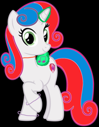 Size: 1280x1632 | Tagged: safe, artist:andoanimalia, artist:thegamerpainter, edit, imported from ponybooru, sweetie belle, oc, oc:sweetie pop, pony, unicorn, growing up is hard to do, absurd resolution, black background, cutie mark, female, headphones, looking at you, mare, older, older sweetie belle, raised hoof, raised leg, simple background, smiling, solo, transparent background