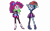 Size: 4000x2500 | Tagged: safe, edit, imported from derpibooru, vector edit, pinkie pie, rainbow dash, equestria girls, friendship through the ages, duo, duo female, female, gothic pinkie, punk, punkie pie, rainbow goth, simple background, transparent background, vector