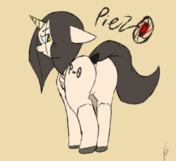 Size: 1200x1100 | Tagged: safe, artist:6pony66, imported from derpibooru, oc, oc:piezo, pony, robot, robot pony, unicorn, butt, plot, solo, strangefu