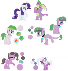 Size: 1280x1338 | Tagged: safe, artist:mlplpstoycustoms, imported from derpibooru, rarity, spike, oc, dracony, human, hybrid, pony, unicorn, adult, adult spike, base used, color palette, family, female, humanized, interspecies offspring, jewelry, male, necklace, offspring, older, older spike, parent:rarity, parent:spike, parents:sparity, shipping, simple background, sparity, straight, white background, winged humanization, wings