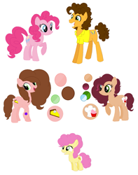 Size: 1039x1318 | Tagged: safe, artist:mlplpstoycustoms, imported from derpibooru, cheese sandwich, li'l cheese, pinkie pie, oc, earth pony, pony, the last problem, base used, cheesepie, color palette, family, female, male, offspring, parent:cheese sandwich, parent:pinkie pie, parents:cheesepie, shipping, simple background, straight, white background