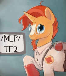 Size: 1500x1721 | Tagged: safe, imported from derpibooru, sunburst, pony, /mlp/, /mlp/ tf2 general, medic, solo, team fortress 2