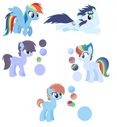 Size: 1144x1244 | Tagged: safe, artist:mlplpstoycustoms, imported from derpibooru, rainbow dash, soarin', oc, pegasus, pony, base used, color palette, family, female, goggles, male, offspring, parent:rainbow dash, parent:soarin', parents:soarindash, shipping, simple background, soarindash, straight, white background