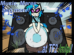 Size: 1600x1200 | Tagged: safe, imported from derpibooru, dj pon-3, vinyl scratch, pony, /mlp/, /mlp/ tf2 general, music notes, payload, solo, speaker, team fortress 2