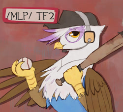 Size: 2034x1859 | Tagged: artist needed, safe, imported from derpibooru, gilda, griffon, /mlp/, /mlp/ tf2 general, baseball, baseball bat, female, scout, sports, team fortress 2