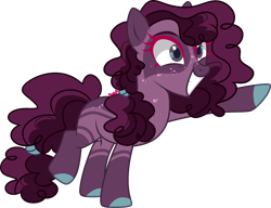 Size: 2497x1917 | Tagged: safe, artist:kurosawakuro, imported from derpibooru, oc, earth pony, pony, female, mare, offspring, parent:mud briar, parent:pinkie pie, simple background, solo, transparent background