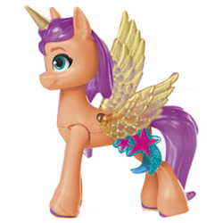 Size: 270x270 | Tagged: safe, imported from derpibooru, sunny starscout, alicorn, earth pony, pony, g5, hoof to heart, my little pony: make your mark, official, race swap, sunnycorn, toy, translucent, transparent wings, wings