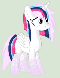 Size: 312x404 | Tagged: safe, artist:yulianapie26, imported from derpibooru, oc, oc only, alicorn, pony, alicorn oc, base used, coat markings, eyelashes, female, horn, magical lesbian spawn, mare, offspring, parent:princess celestia, parent:twilight sparkle, parents:twilestia, smiling, socks (coat markings), solo, wings