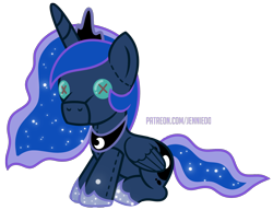 Size: 2192x1684 | Tagged: safe, artist:jennieoo, imported from derpibooru, princess luna, alicorn, original species, plush pony, pony, plushie, show accurate, simple background, solo, transparent background, vector