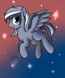 Size: 1000x1200 | Tagged: safe, artist:vermillionyris, imported from derpibooru, oc, oc only, oc:frosty, pegasus, pony, female, flying, pegasus oc, solo, stars