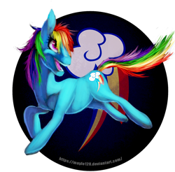 Size: 1024x1007 | Tagged: safe, artist:may-li128, imported from derpibooru, rainbow dash, earth pony, pony, backwards cutie mark, cutie mark background, earth pony rainbow dash, female, open mouth, race swap, simple background, solo, transparent background