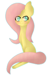 Size: 396x606 | Tagged: safe, artist:kittenburger3, imported from derpibooru, fluttershy, pony, blushing, female, simple background, solo, transparent background