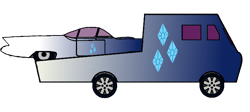 Size: 698x312 | Tagged: safe, artist:thatradhedgehog, imported from derpibooru, rarity, unicorn, car hauler, lincoln futura, simple background, transparent background, winnebago