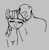 Size: 194x197 | Tagged: safe, artist:kabayo, twilight sparkle, oc, oc:anon, human, pony, unicorn, aggie.io, cuddling, eyes closed, female, horn, lowres, mare, monochrome, simple background, smiling, unicorn twilight